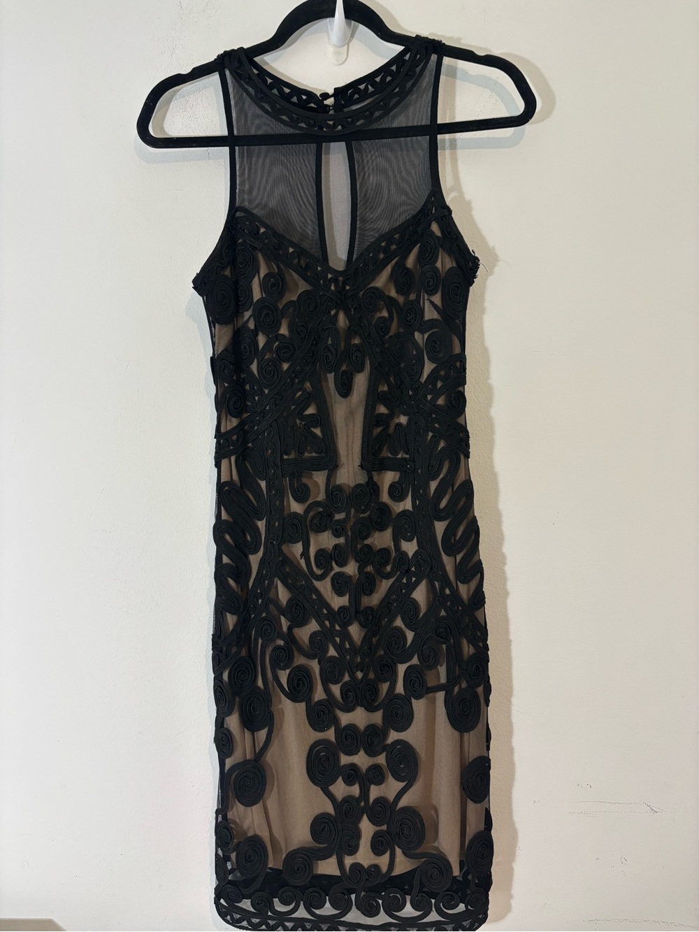 Cache Vintage 6 Sheer Illusion Lace Bodycon Dress Formal Cocktail Homecoming